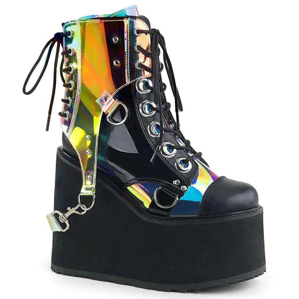 Bottines Demonia Swing 115 Vegan Cuir Femme - Noir/Multicolore 39742-BVAQ